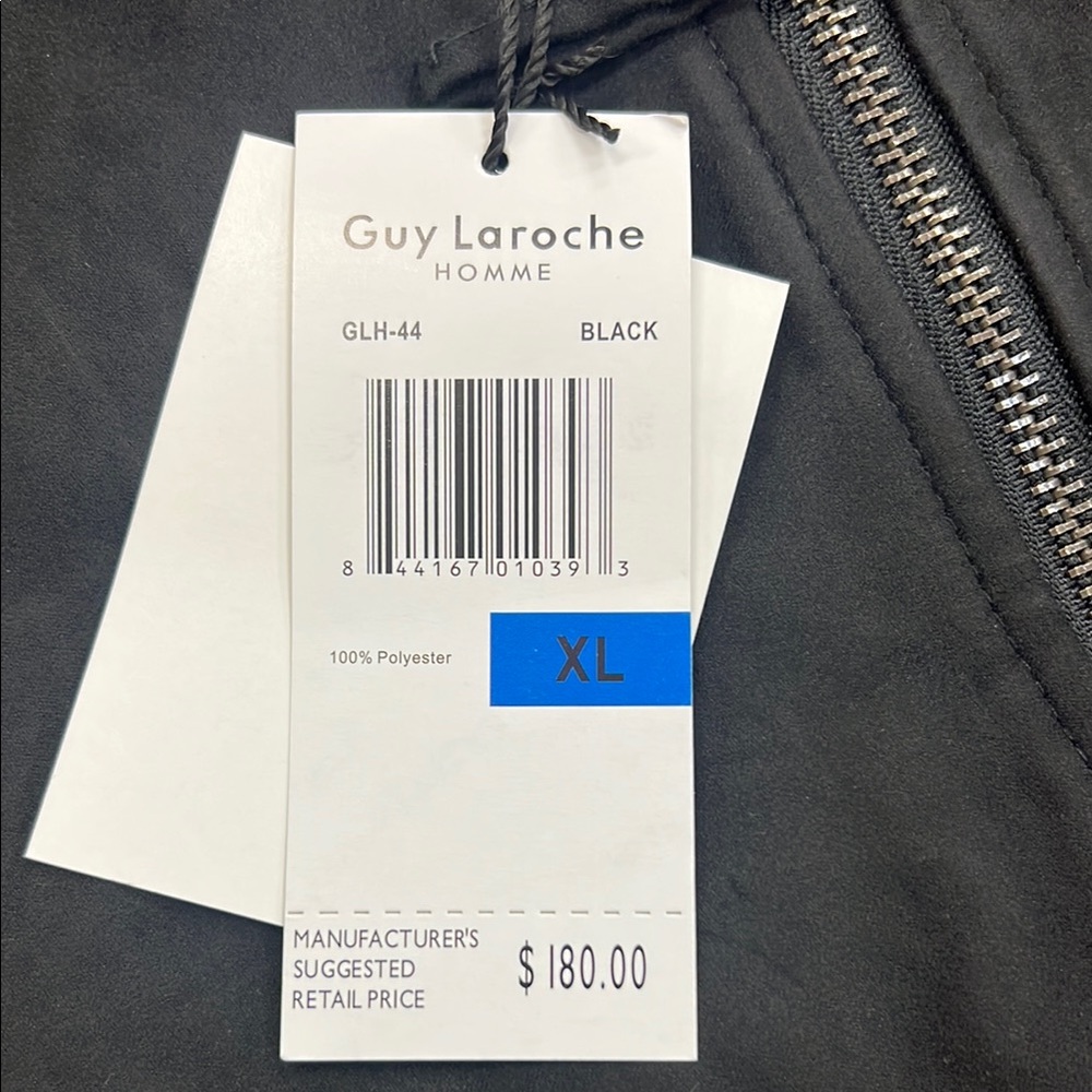 Guy Laroche Black Bomber Jacket Lightweight Design NWT - Picture 3 of 7